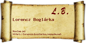 Lorencz Boglárka névjegykártya